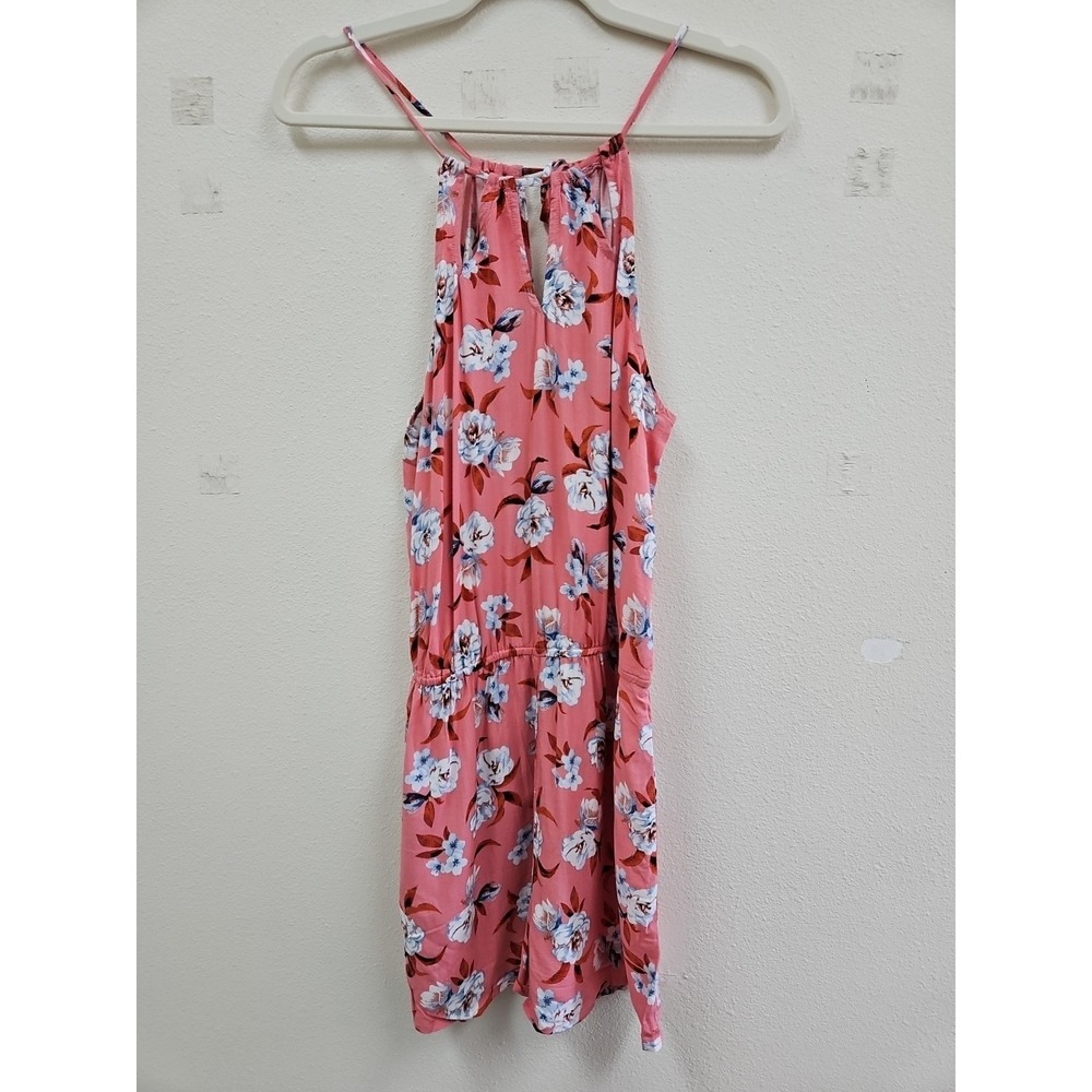 Aeropostale Pink Floral Print Romper Jumper Size Sleeveless Medium